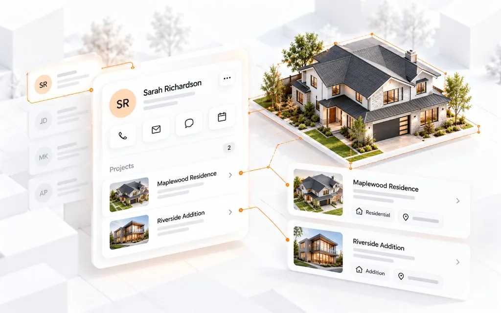 Illustration of client management for a building project